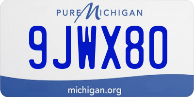 MI license plate 9JWX80