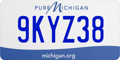 MI license plate 9KYZ38