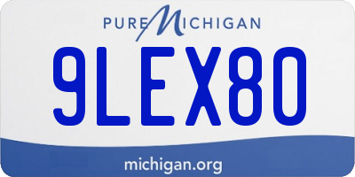 MI license plate 9LEX80