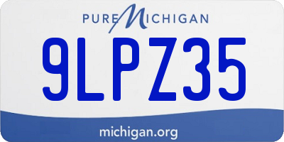 MI license plate 9LPZ35