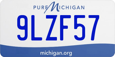 MI license plate 9LZF57