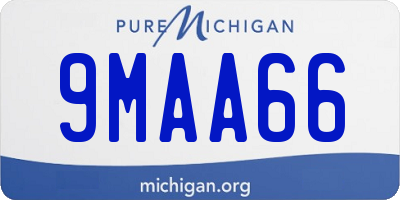 MI license plate 9MAA66