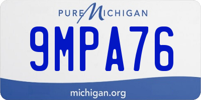 MI license plate 9MPA76