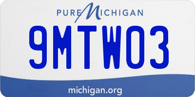 MI license plate 9MTW03