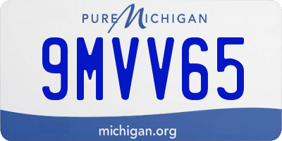 MI license plate 9MVV65