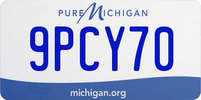 MI license plate 9PCY70