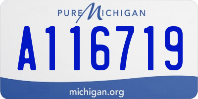 MI license plate A116719