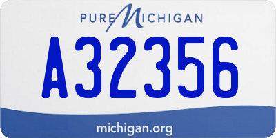 MI license plate A32356