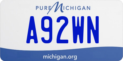 MI license plate A92WN