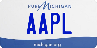 MI license plate AAPL