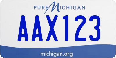 MI license plate AAX123