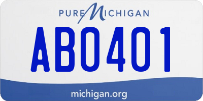 MI license plate AB0401