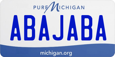 MI license plate ABAJABA