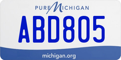 MI license plate ABD805