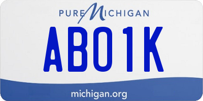 MI license plate ABO1K