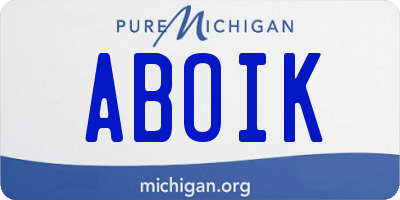 MI license plate ABOIK