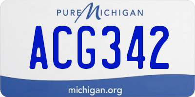 MI license plate ACG342