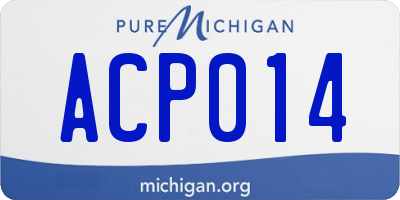 MI license plate ACP014