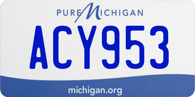 MI license plate ACY953