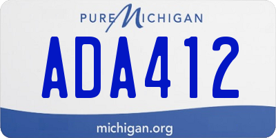 MI license plate ADA412