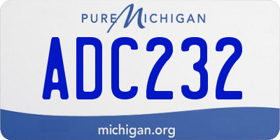 MI license plate ADC232