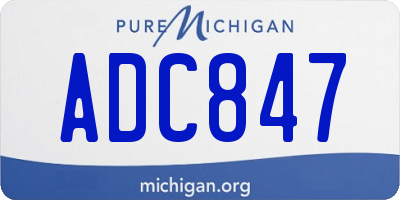 MI license plate ADC847