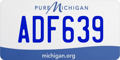 MI license plate ADF639