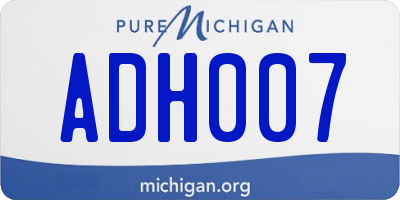 MI license plate ADH007