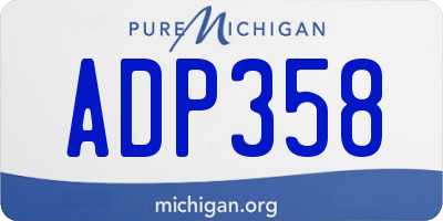 MI license plate ADP358