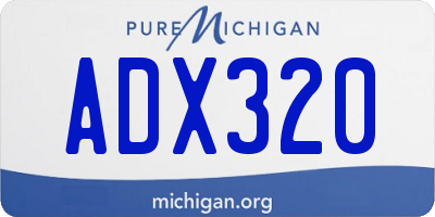 MI license plate ADX320