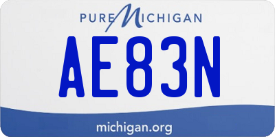 MI license plate AE83N