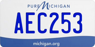 MI license plate AEC253