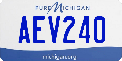 MI license plate AEV240