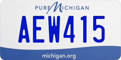 MI license plate AEW415