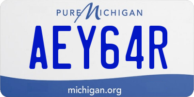 MI license plate AEY64R