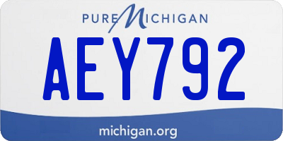 MI license plate AEY792