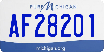 MI license plate AF28201