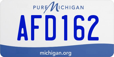 MI license plate AFD162