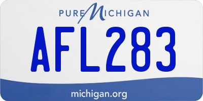 MI license plate AFL283