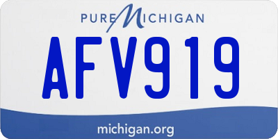 MI license plate AFV919