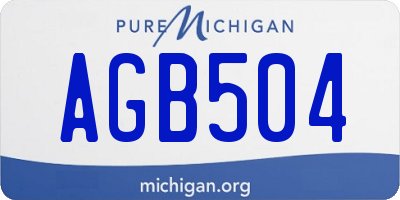 MI license plate AGB504