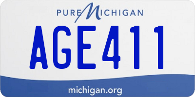 MI license plate AGE411