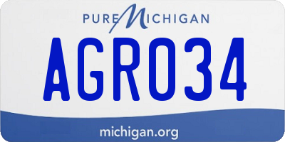 MI license plate AGR034