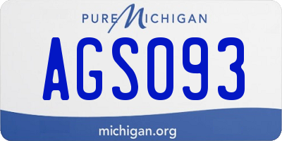 MI license plate AGS093