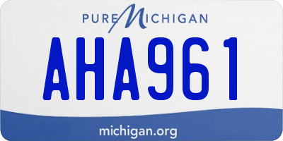 MI license plate AHA961