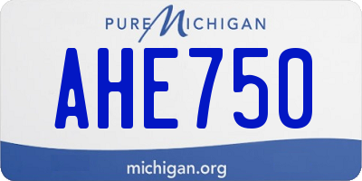 MI license plate AHE750