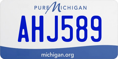 MI license plate AHJ589