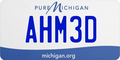 MI license plate AHM3D