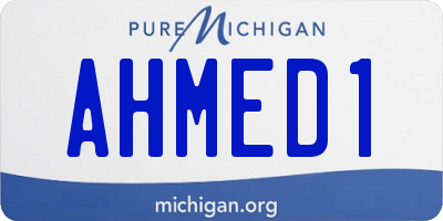 MI license plate AHMED1