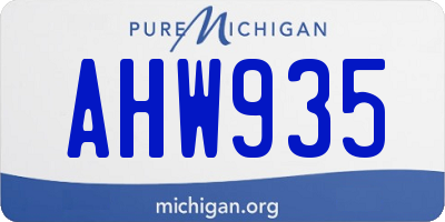 MI license plate AHW935